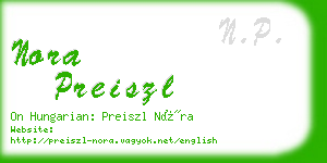 nora preiszl business card